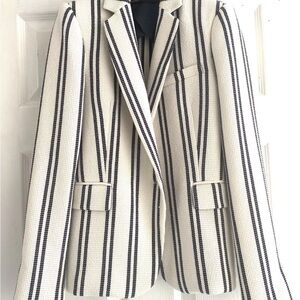 Striped Black and White Women's Blazer